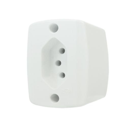 TOMADA SIMPLES SOBREPOR - 16516 / 16517 BRANCA - ILUMI