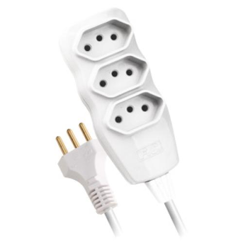 EXTENSÃO 3 Seção / 3P PARALELO - 3 x 0,75mm BRANCO 2542-3 - FC