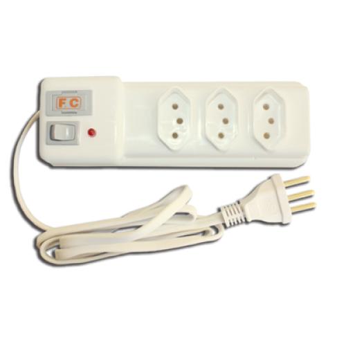 FILTRO DE LINHA 2P+T 1,20m BRANCA - 3 TOMADAS 2605-5- - FC