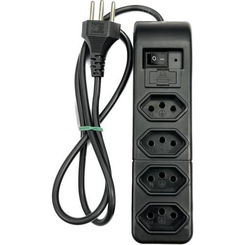 FILTRO DE LINHA 4 TOMADAS - CABO 85cm PRETO - PW