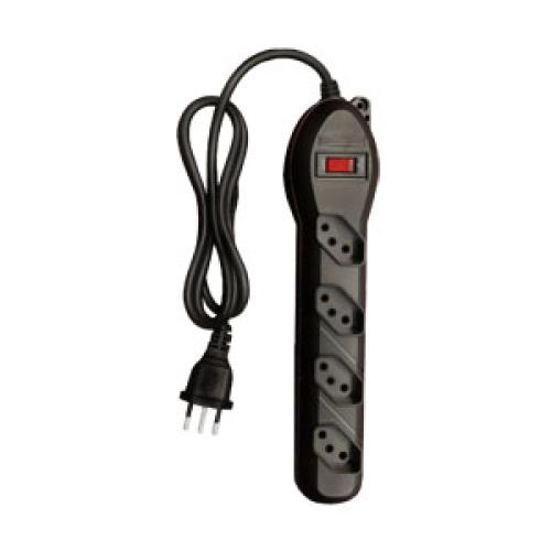 FILTRO LINHA - PRETO 4 TOMADAS 1,20m QFL4 - QUALITRONIX