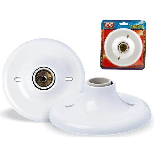 PLAFON COM SOQUETE LOUCA - BRANCO (15CM) BLISTER 0570-8 - FC