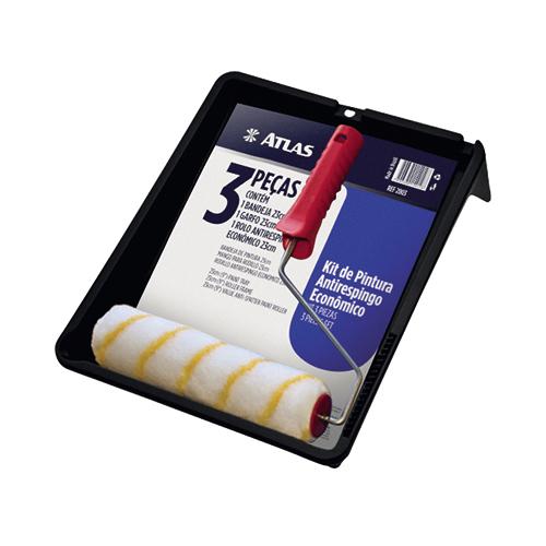 KIT PINTURA ROLO POLIESTER ANTIRESPINGO - 3 PEÇAS - ATLAS