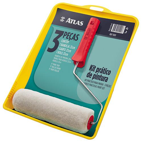 KIT PINTURA ROLO POLIESTER - 03 PCS 1001 - ATLAS
