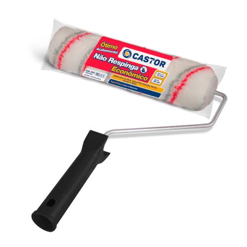 ROLO DE LÃ ANTI-RESPINGO ECONOMICO 23cm - COM CABO - CASTOR