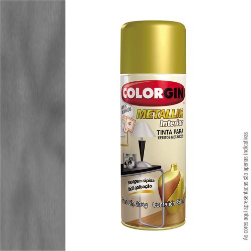 TINTA SPRAY METALLIK 350ML - PRATA - COLORGIN