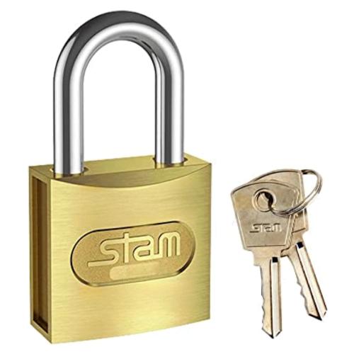 CADEADO LATÃO - 2 Chaves - STAM