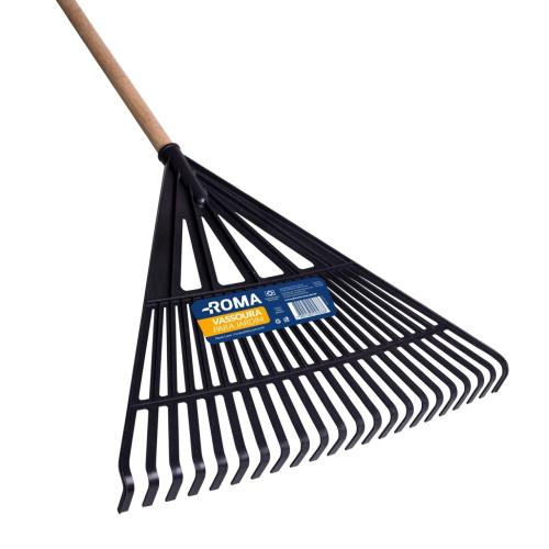 VASSOURA GRAMA PLÁSTICA PALHETA FIXA PRETA - 22D C /CABO 60502 - ROMA