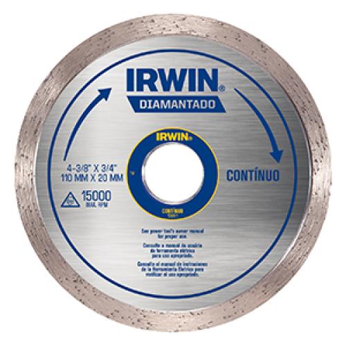 DISCO DIAMANTADO LISO AGUA - 4 1/2 x 20mm - IRWIN