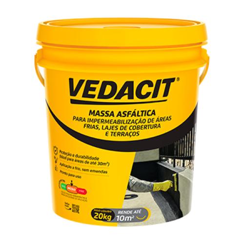 MASSA ASFÁLTICA - 20kg BALDE - VEDACIT