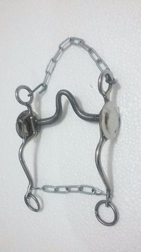 Freio Inox C/ Bocal De Ferro Ps Laço Comprido Cavalo Crioulo