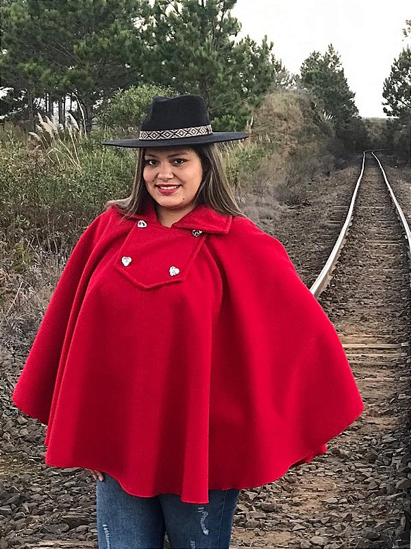 Poncho Pala Baeta unissex para o inverno em lã batida