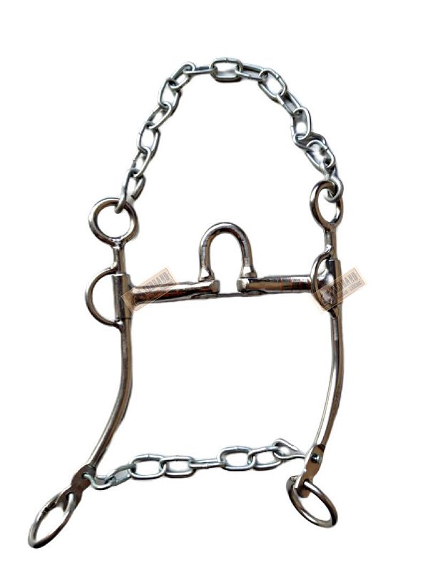 Freio Inox Bocal Alto 4 Jogos Perna Reta MONTARIA CAVALO