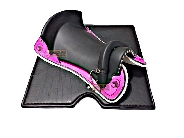 Montaria FEMININA Sela FREIO DE OURO ROSA COM MANTA GEL