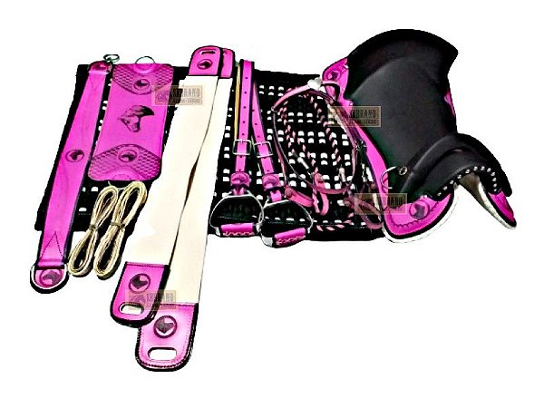 KIT TOP 12x PEÇAS Montaria Sela FREIO DE OURO ROSA