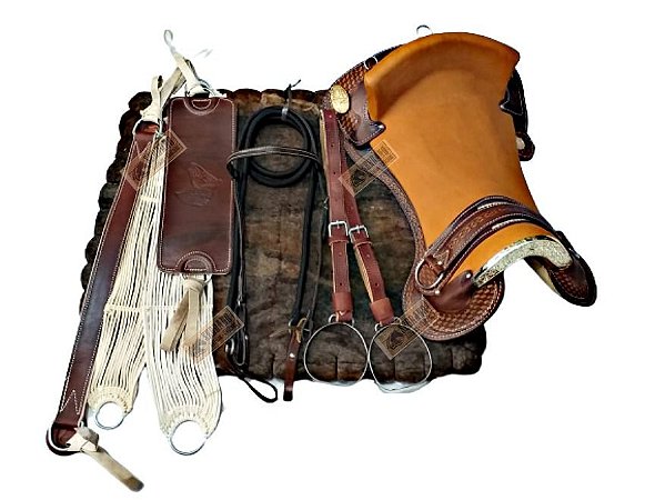 KIT 12x PEÇAS Montaria Sela Patrão CHAPEADA