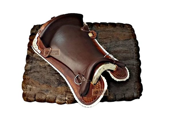 kit Montaria Sela FREIO DE OURO CHAPEADA COM MANTA LÃ SOCADA