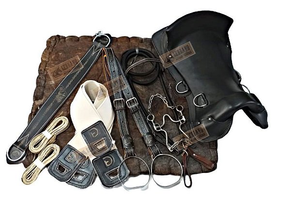 KIT Montaria 13x PEÇAS  Sela FREIO DE OURO COM TRAVESSÃO