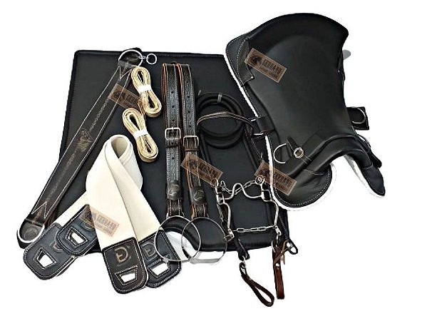KIT 13x PEÇAS Montaria Sela FREIO DE OURO COM TRAVESSÃO