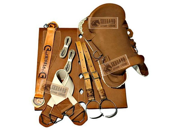 KIT 10x PEÇAS  Montaria  Sela CRIOULA amarela CHAPEADA