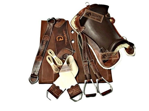 KIT 10x PEÇAS  Montaria Sela freio de ouro CHAPEADA marrom