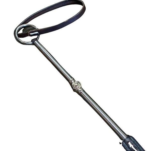 Mango TALA 100% Couro Desenho argola Cavalo Inox Mole Marrom