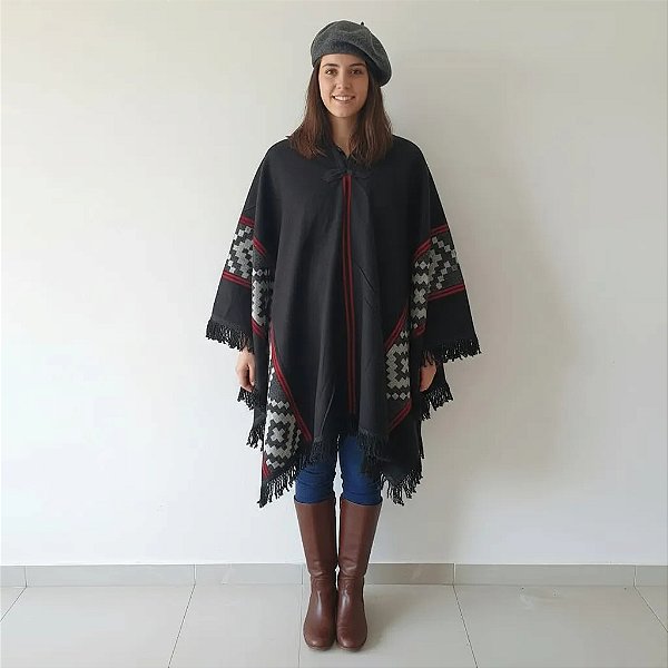Poncho Pala Argentino Unissex Gola V Pampa