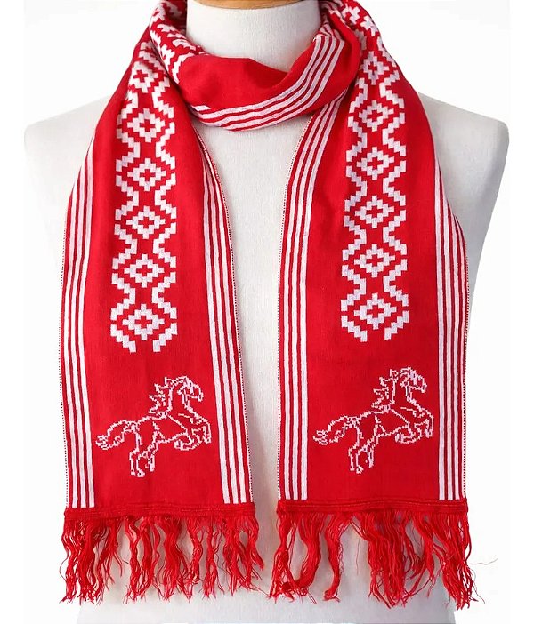 Fashion E Confortável Cachecol Pampa Argentino Unissex Vermelho Geometrico Un