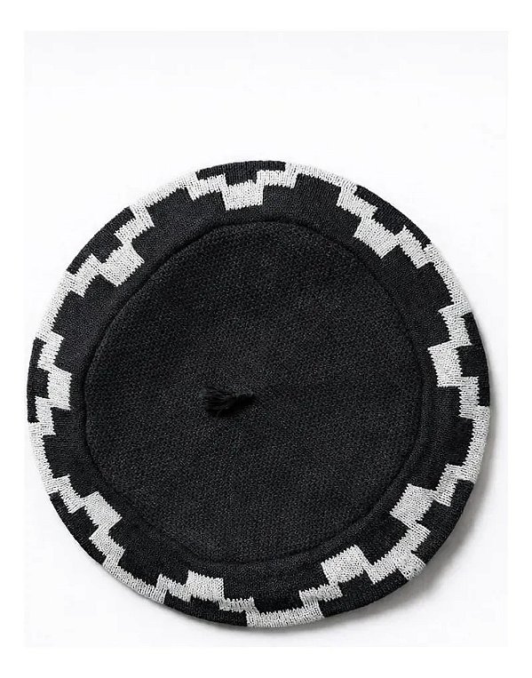 Boina Argentina Pampa 35cm Gaúcha Preto Un Geométrico