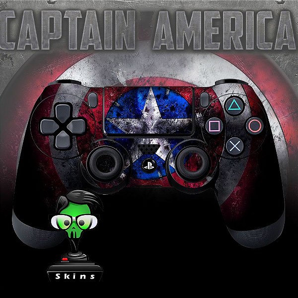 Adesivo de Controle PS4 Capitão América Escudo
