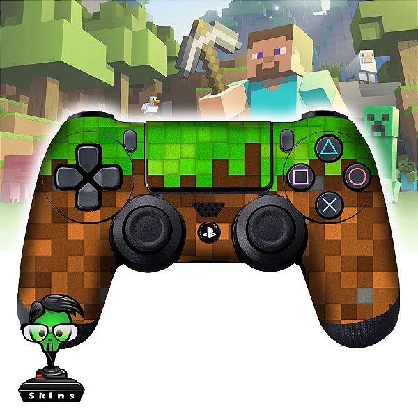 Adesivo de Controle PS4 Minecraft Mod 01