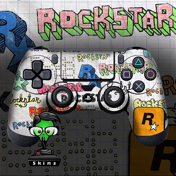 Adesivo de Controle PS4 Rockstar Mod 01