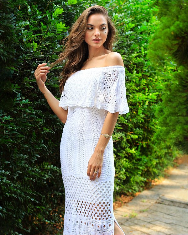 vestido de tricot longo para gestante