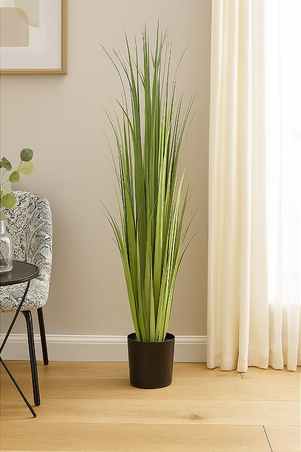 Planta Grass Permanente c/ Pote 1,5m Verde 2 Tons