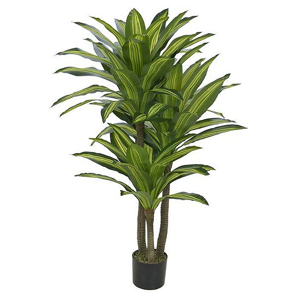 Árvore Artificial Dracena Real Toque Verde Creme 1,15m c/ pote
