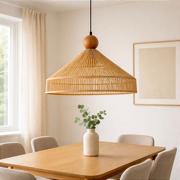 Pendente Fib.Papel Bivolt (Natural) 29cm 45d