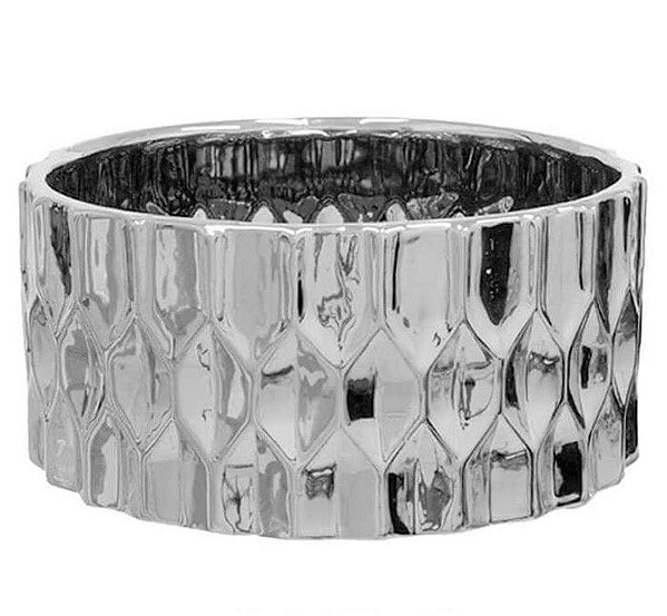 Vaso Cerâmica Prata 21cm
