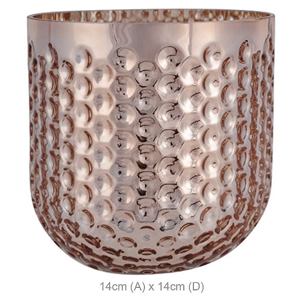 Vaso de Vidro Rosê 14x14