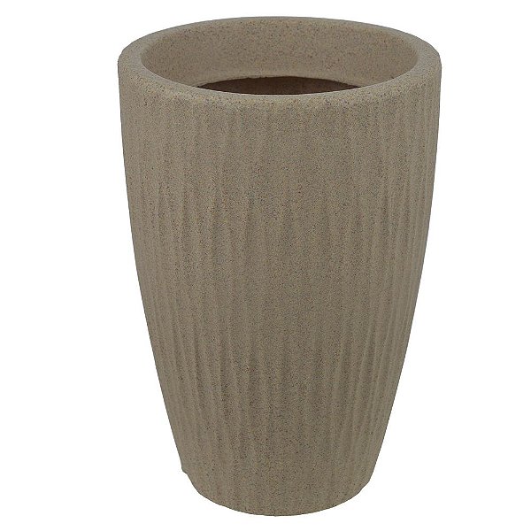 Vaso Cachepot Cônico Areia Polietileno 28x19cm