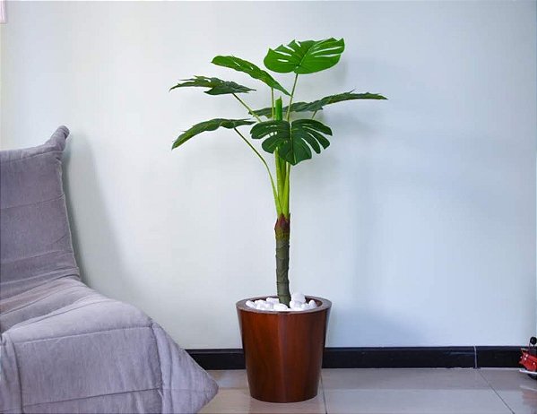 Vaso Madeira Cônico 30x30cm Marrom Claro (Apenas o Vaso)