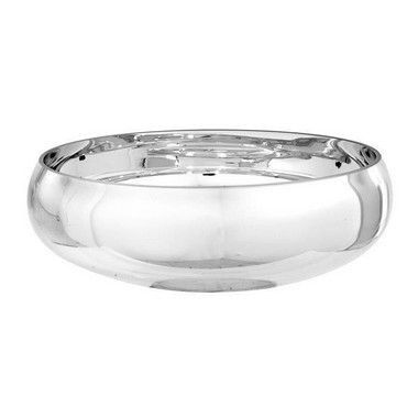 Vaso Bacia de Vidro Redondo 38cm Prata