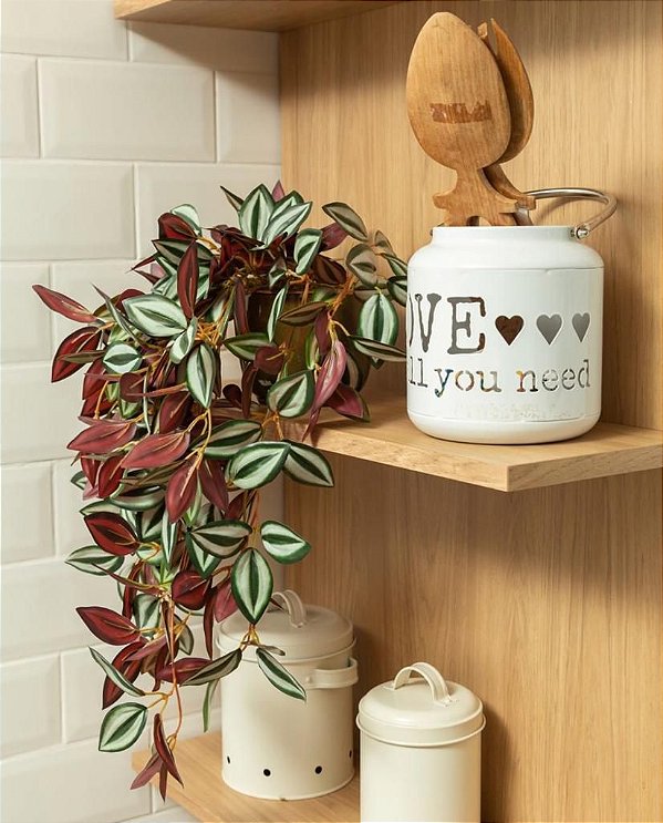 Folha de lambari Real Toque pendurar 55cm (Apenas a Planta)