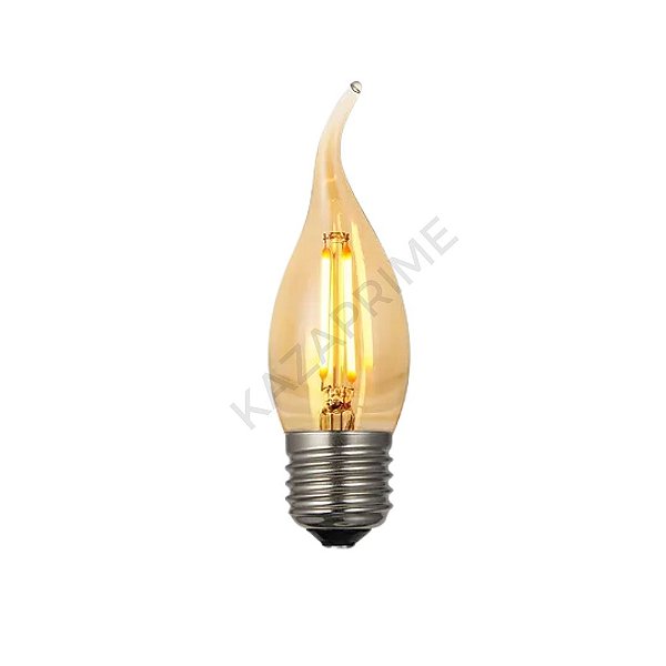 Lâmpada de Filamento LED VELA CHAMA 2W E27