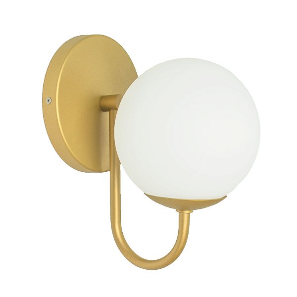 Arandela Curva P Globo 12 Jabuticaba Dourado Fosco