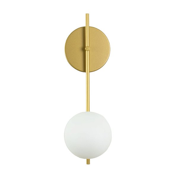 Arandela Bari Globo 12 Jabuticaba Dourado Fosco Bivolt