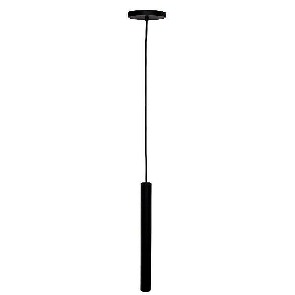 Pendente Tubo GU10 Lavabo Quarto Balcão Preto Fosco Bivolt