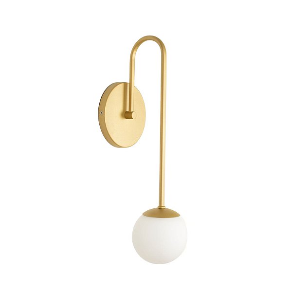 Arandela Parede Imperial Globo 10 Jabuticaba Dourado Fosco