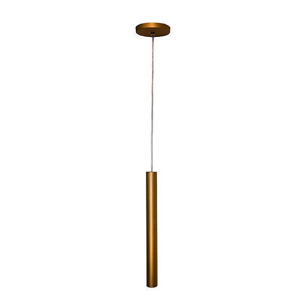 Pendente Tubo 40cm Quarto Lavabo Dourado Fosco