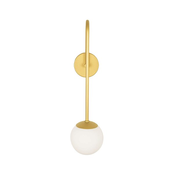 Arandela Parede Imperial Globo 10 Jabuticaba Dourado Fosco Canopla 8