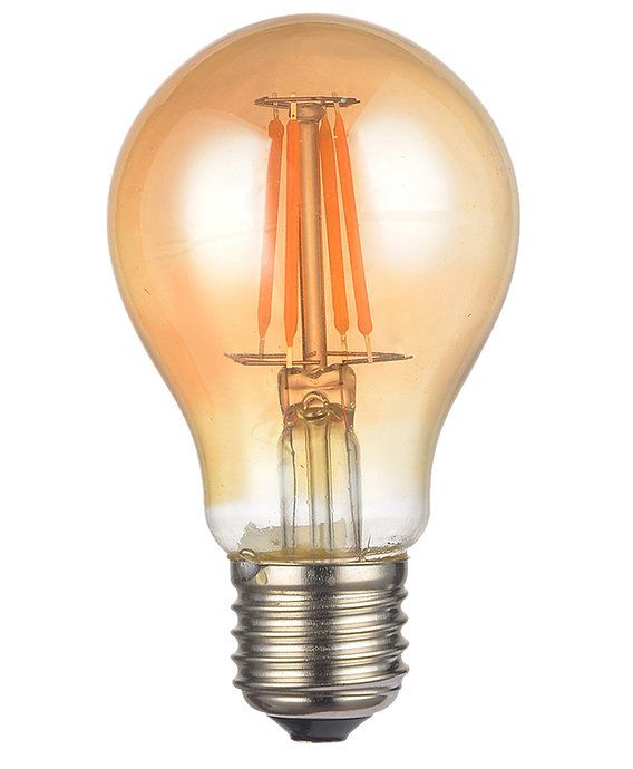 Lâmpada Filamento Led Decorativa Retrô Vintage Âmbar A60